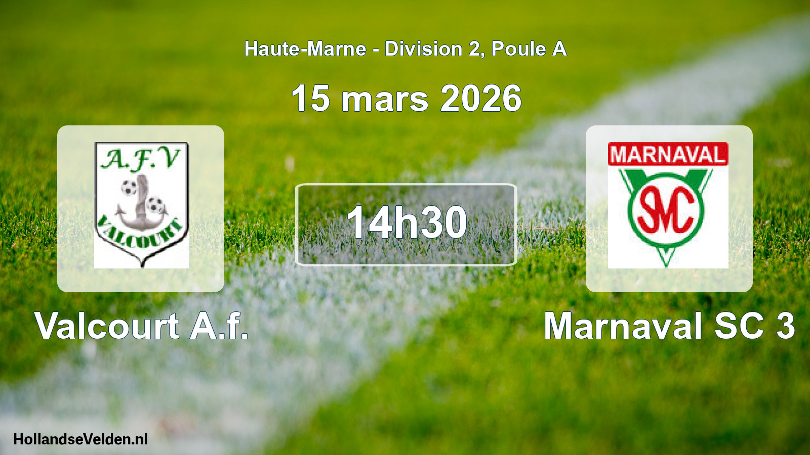 Geplande wedstrijd: Valcourt A.f. - Marnaval SC 3 (15 maart 2026)