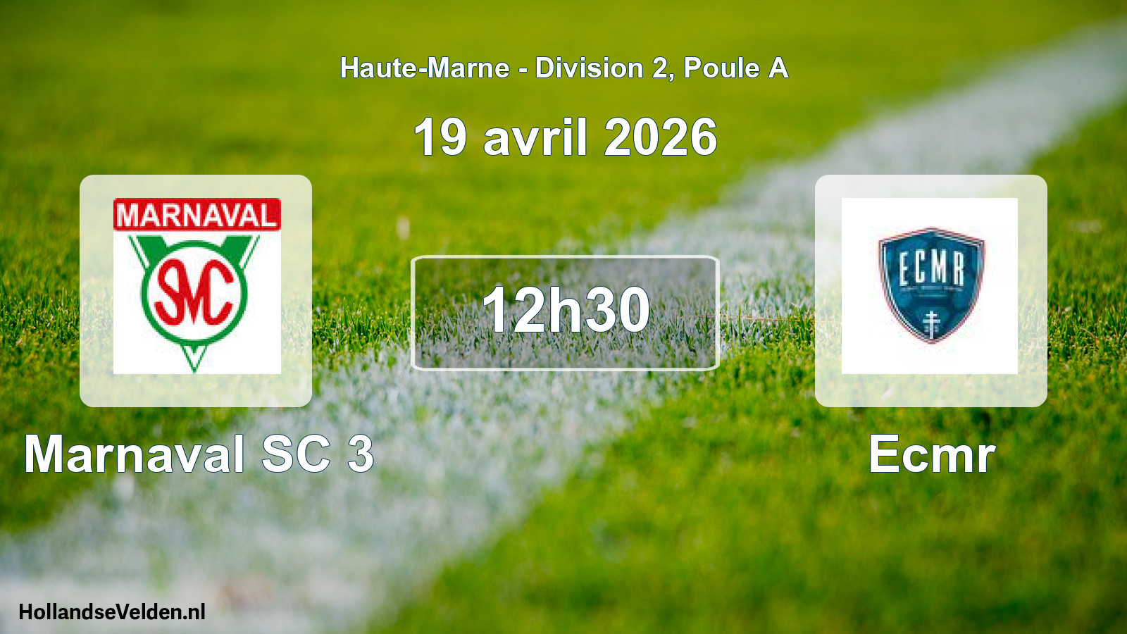Match programmé: Marnaval SC 3 - Ecmr (19 avril 2026)