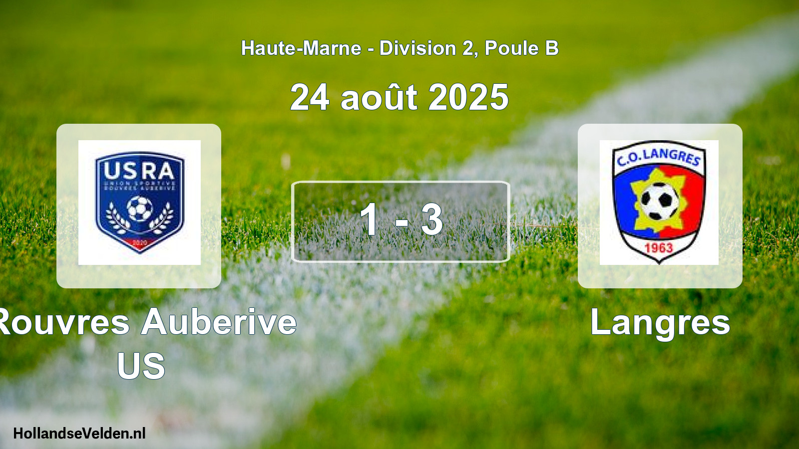 Total number of matches played: Rouvres Auberive US - Langres 1 - 3 (24 August 2025)