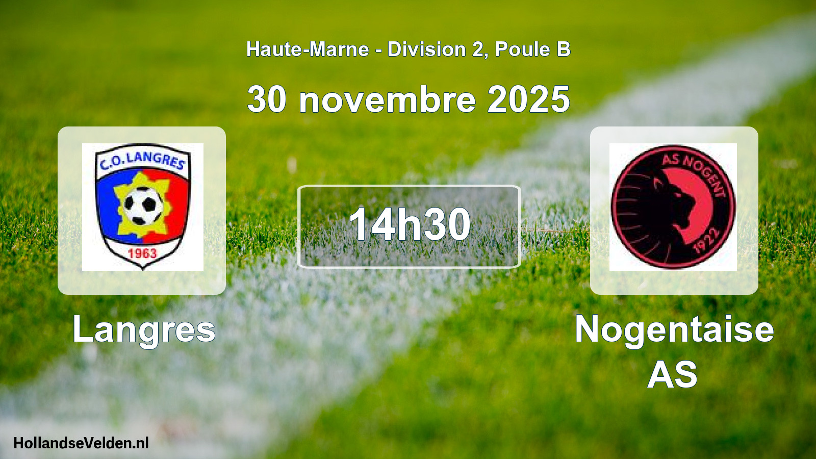 Match programmé: Langres - Nogentaise AS (30 novembre 2025)