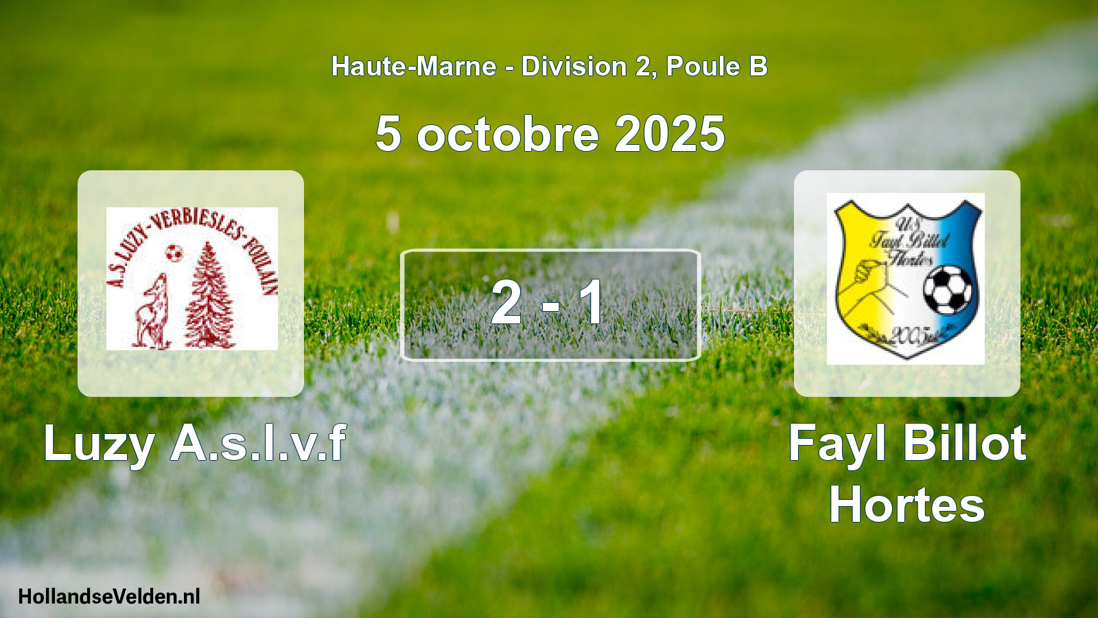 Match joué: Luzy A.s.l.v.f - Fayl Billot Hortes 2 - 1 (5 octobre 2025)