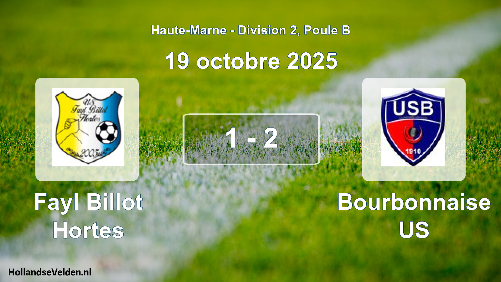 Total number of matches played: Fayl Billot Hortes - Bourbonnaise US 1 - 2 (19 October 2025)