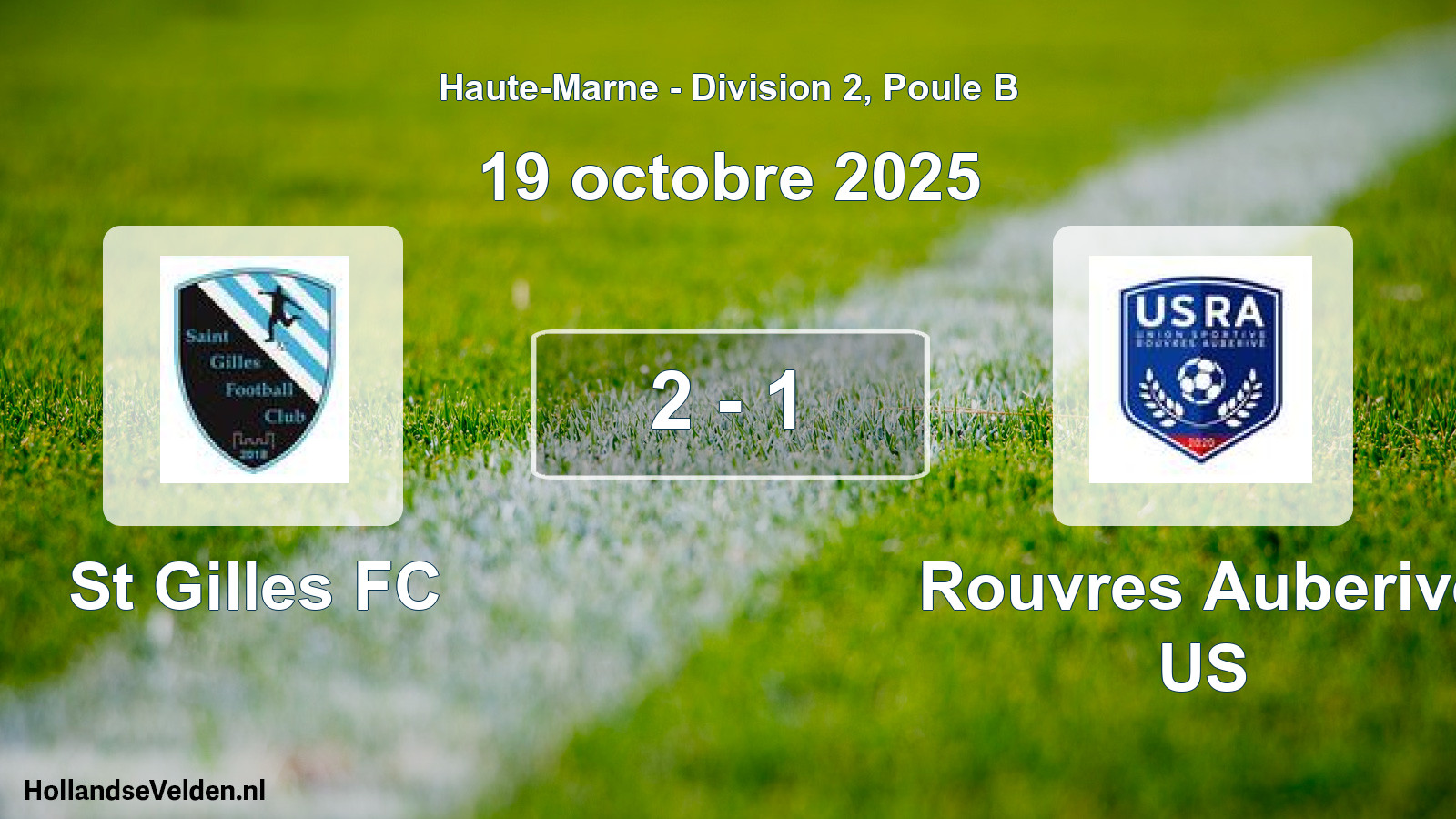 Match joué: St Gilles FC - Rouvres Auberive US 2 - 1 (19 octobre 2025)