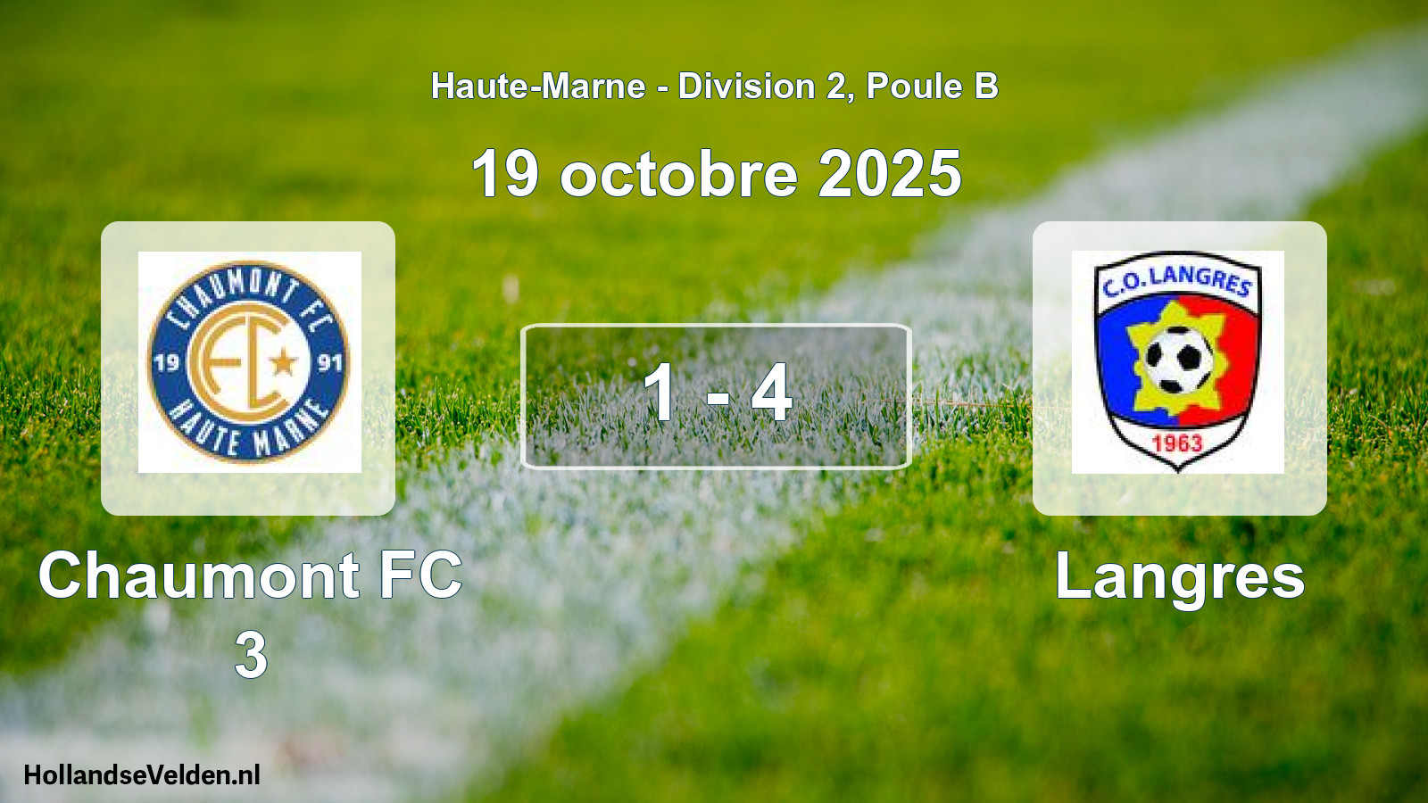 Match joué: Chaumont FC 3 - Langres 1 - 4 (19 octobre 2025)