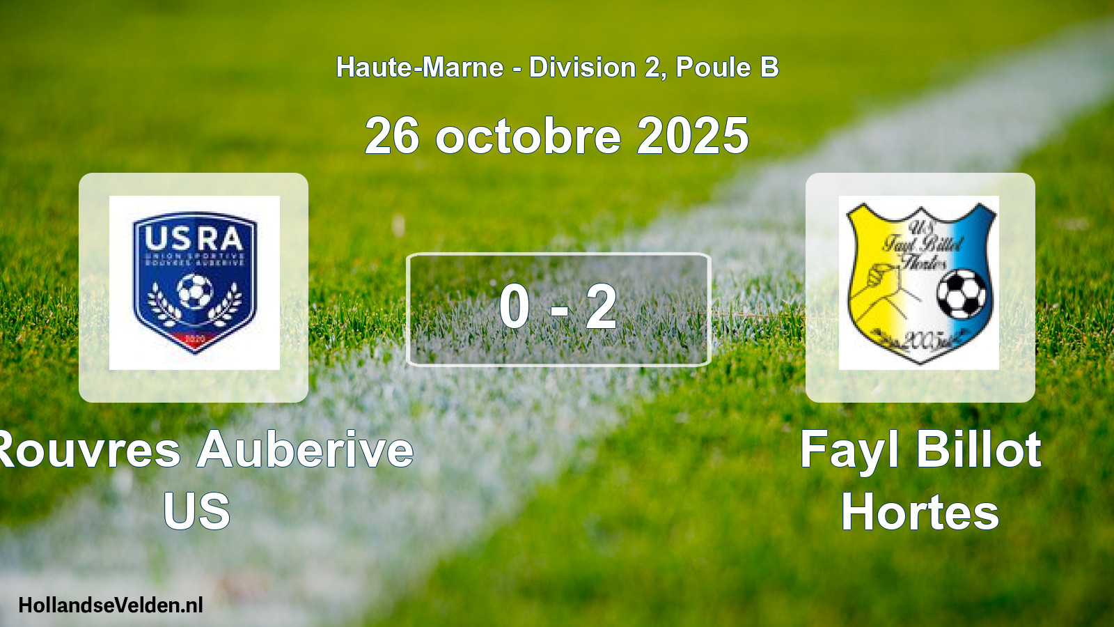 Match joué: Rouvres Auberive US - Fayl Billot Hortes 0 - 2 (26 octobre 2025)