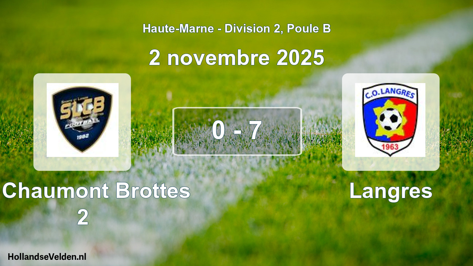 Match joué: Sl Chaumont Brottes 2 - Langres 0 - 7 (2 novembre 2025)