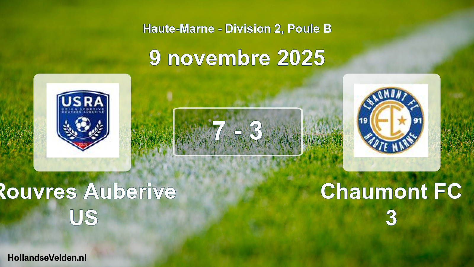 Match joué: Rouvres Auberive US - Chaumont FC 3 7 - 3 (9 novembre 2025)