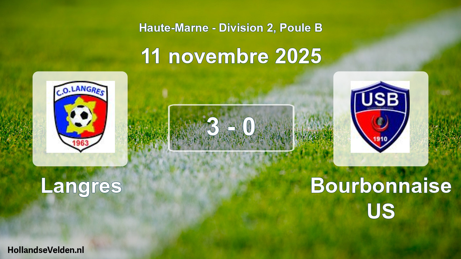 Match joué: Langres - Bourbonnaise US 3 - 0 (11 novembre 2025)