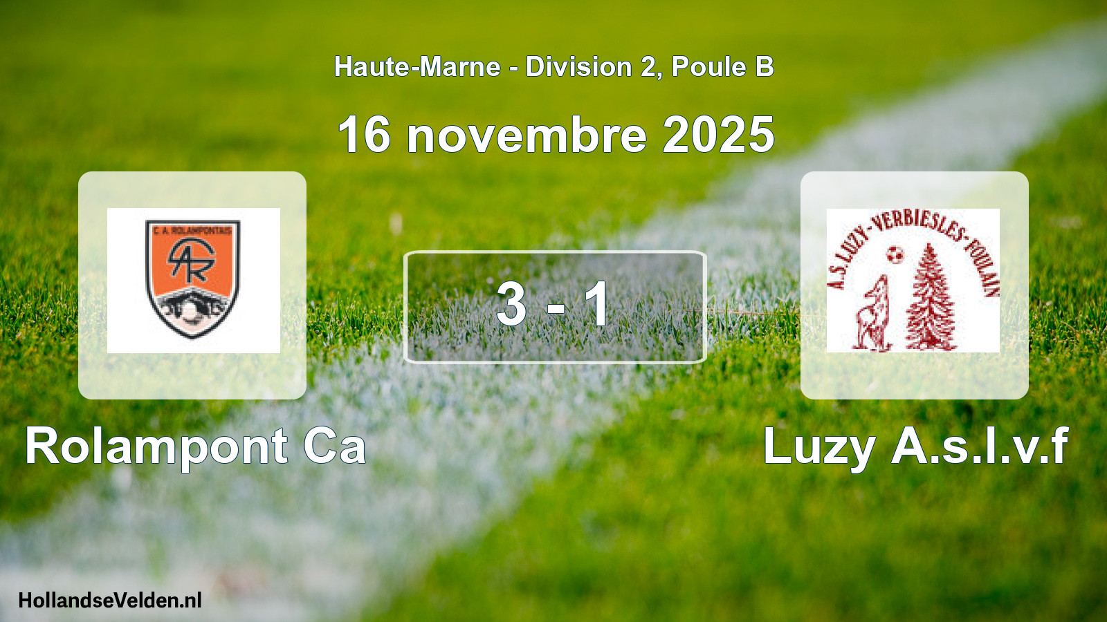 Match joué: Rolampont Ca - Luzy A.s.l.v.f 3 - 1 (16 novembre 2025)