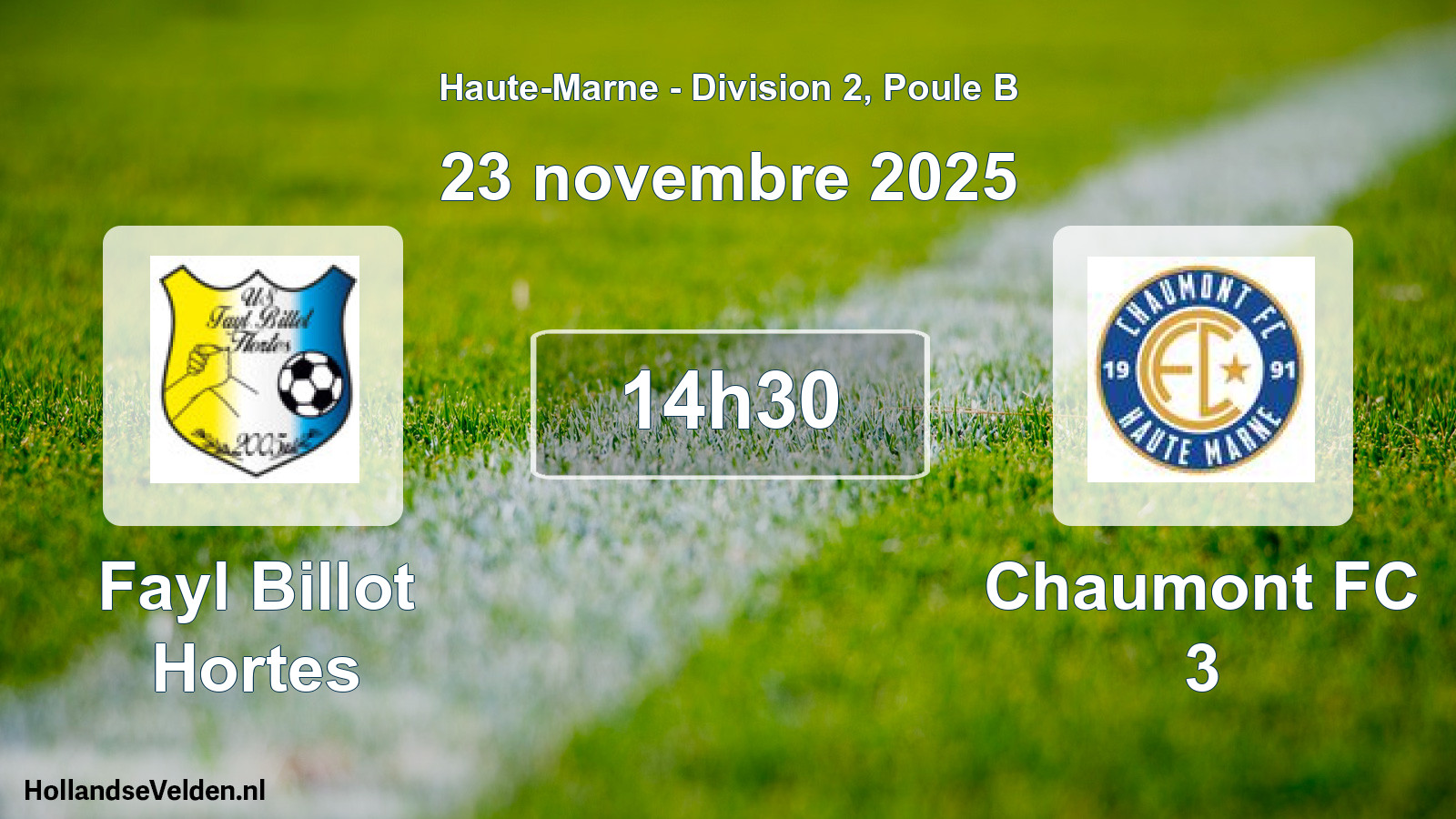 Match programmé: Fayl Billot Hortes - Chaumont FC 3 (23 novembre 2025)