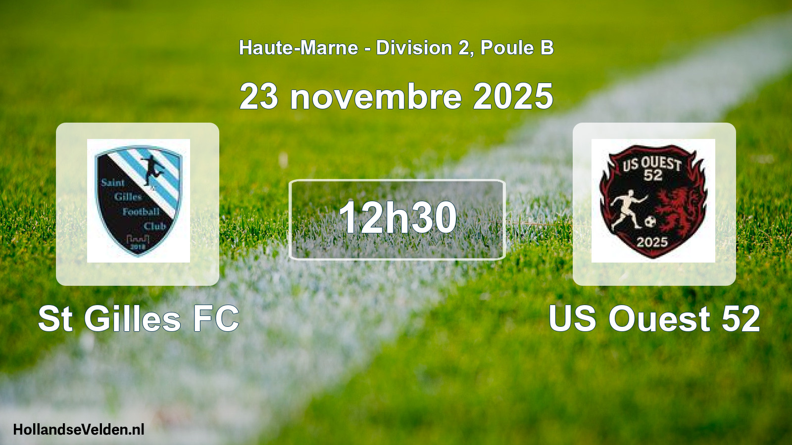 Match programmé: St Gilles FC - US Ouest 52 (23 novembre 2025)