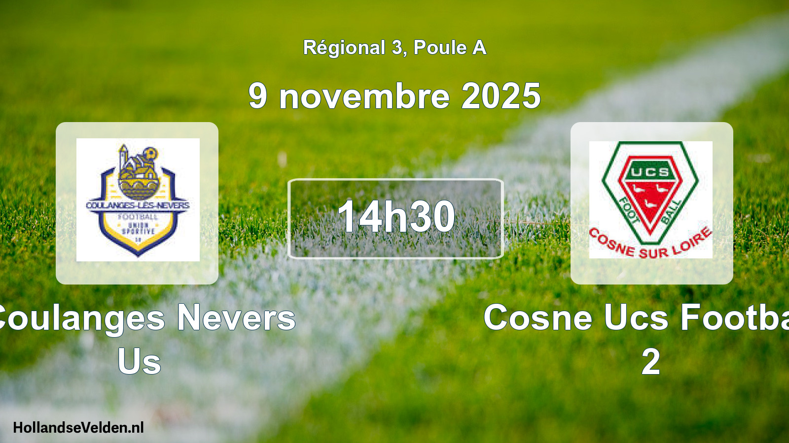 Geplande wedstrijd: Coulanges Nevers Us - Cosne Ucs Football 2 (9 novembre 2025)