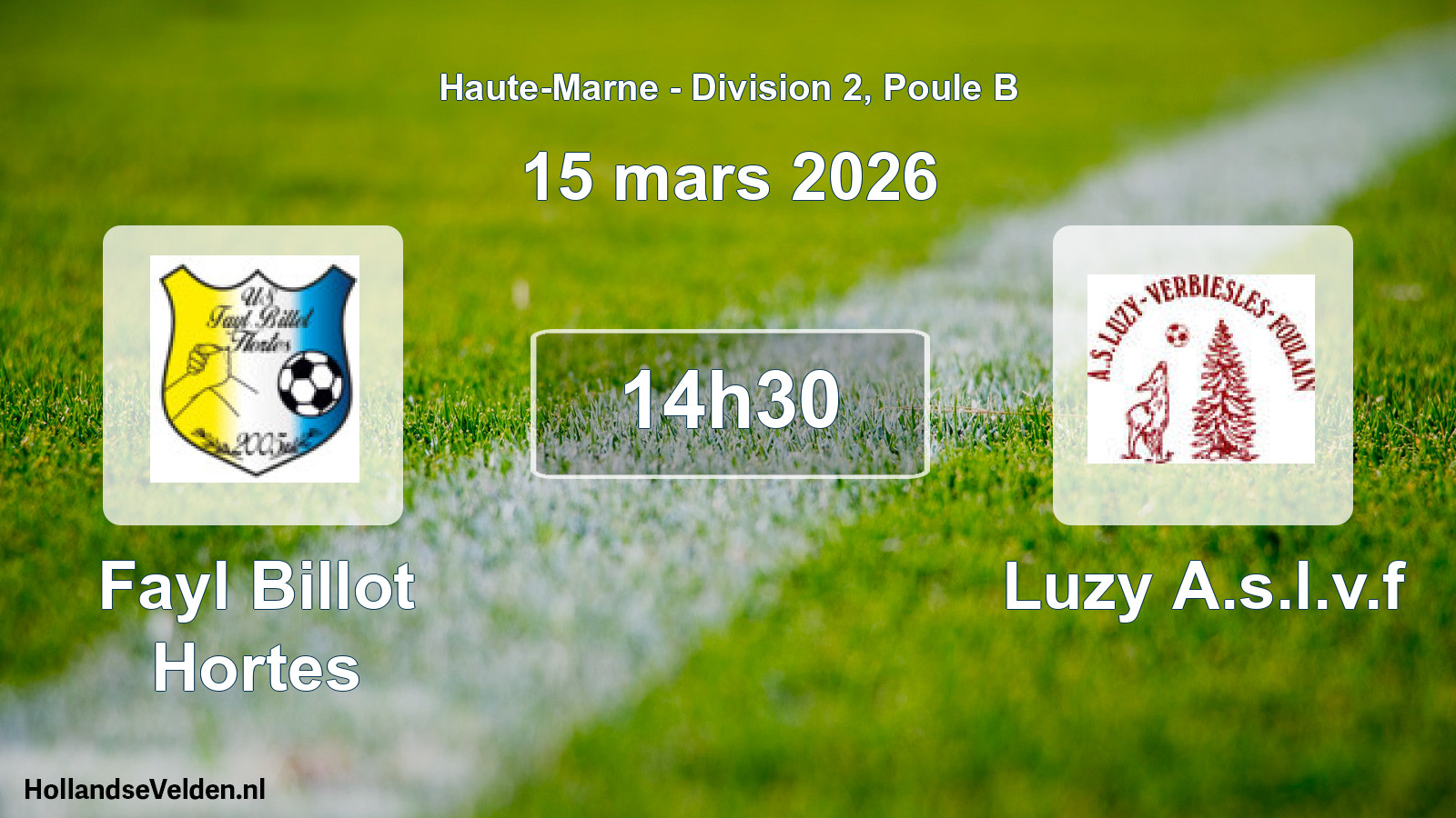 Match programmé: Fayl Billot Hortes - Luzy A.s.l.v.f (15 mars 2026)