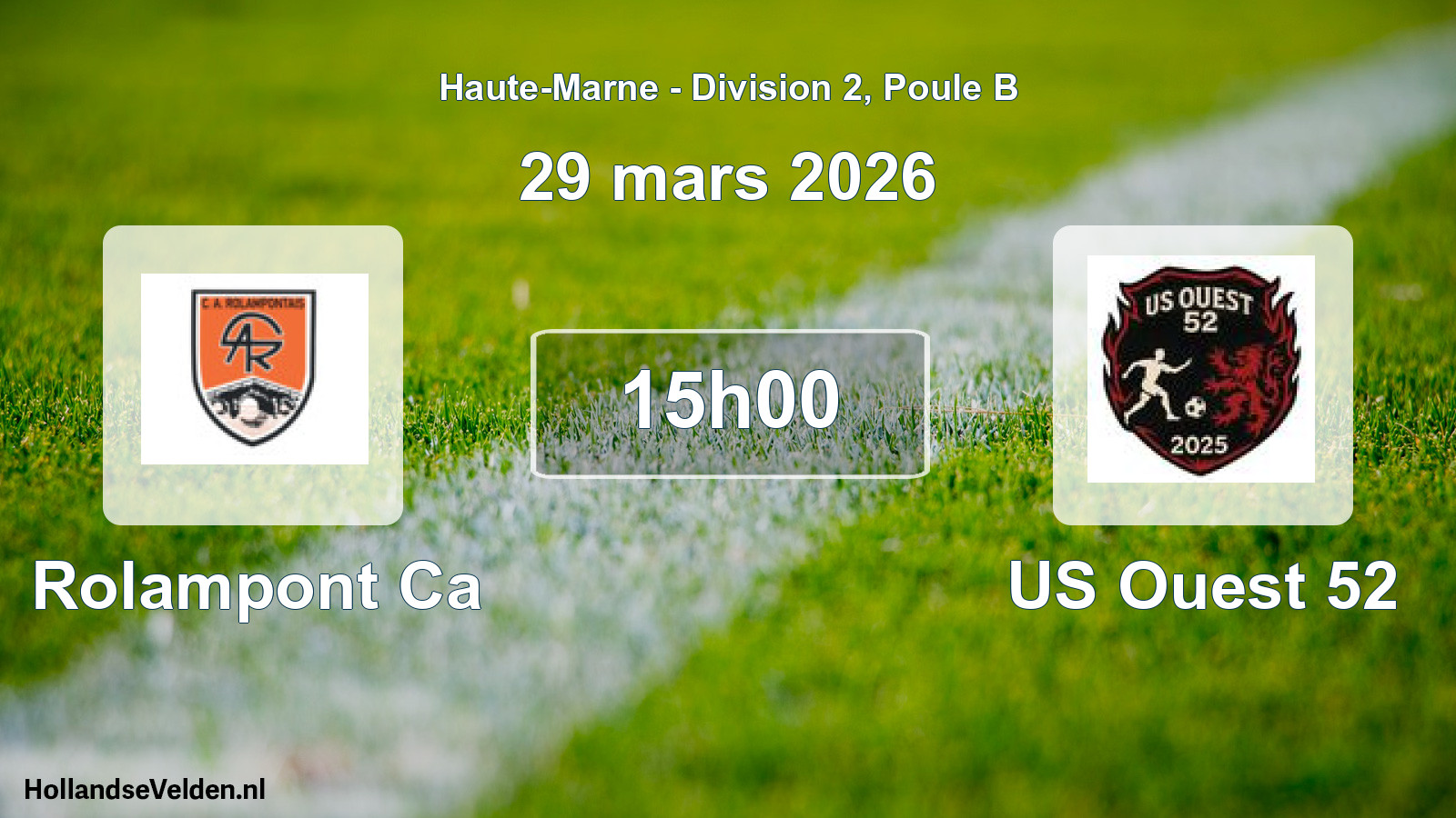 Match programmé: Rolampont Ca - US Ouest 52 (29 mars 2026)