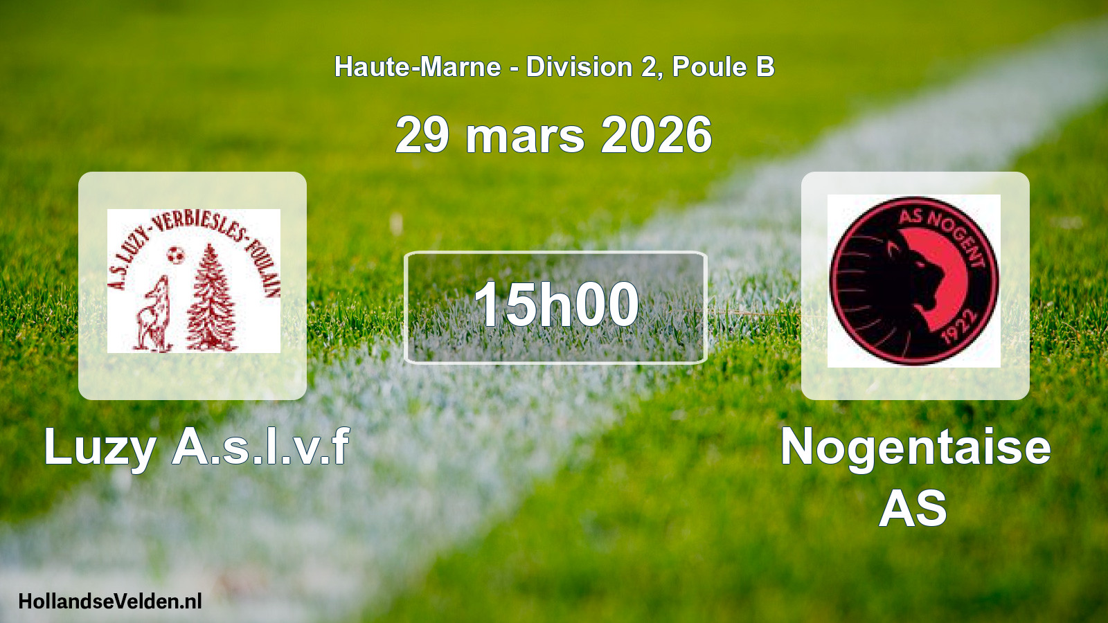 Match programmé: Luzy A.s.l.v.f - Nogentaise AS (29 mars 2026)