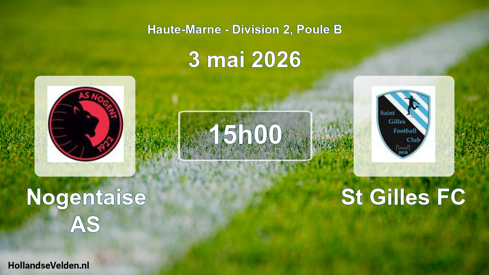 Geplande wedstrijd: Nogentaise AS - St Gilles FC (3 mei 2026)
