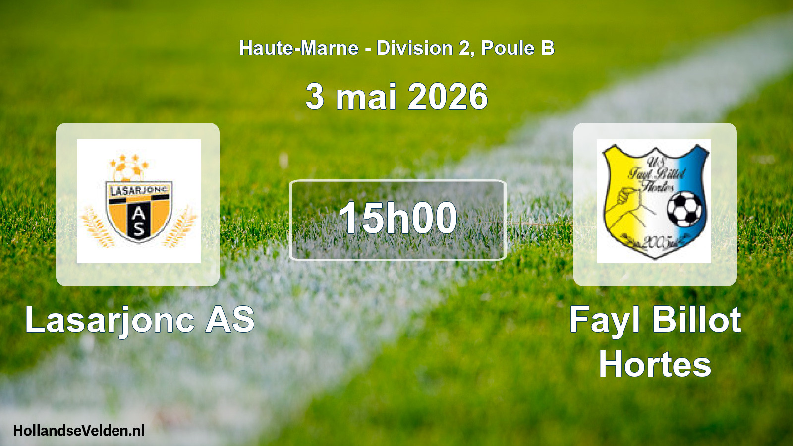 Match programmé: Lasarjonc AS - Fayl Billot Hortes (3 mai 2026)