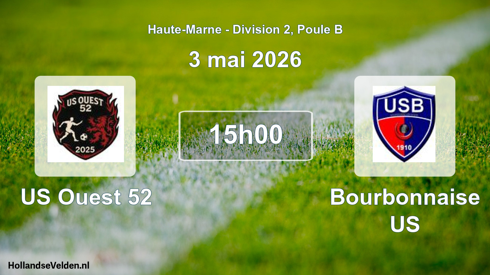 Match programmé: US Ouest 52 - Bourbonnaise US (3 mai 2026)