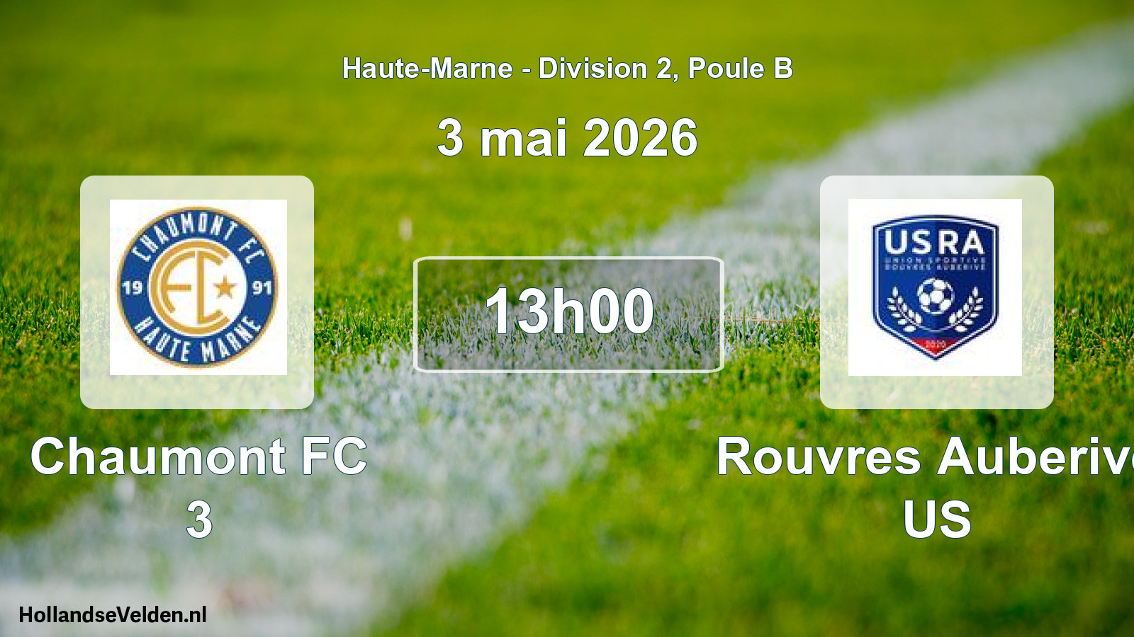 Match programmé: Chaumont FC 3 - Rouvres Auberive US (3 mai 2026)