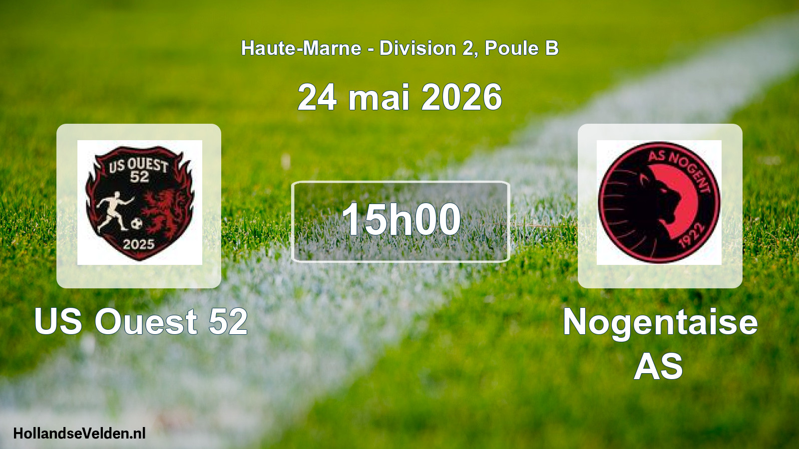 Match programmé: US Ouest 52 - Nogentaise AS (24 mai 2026)