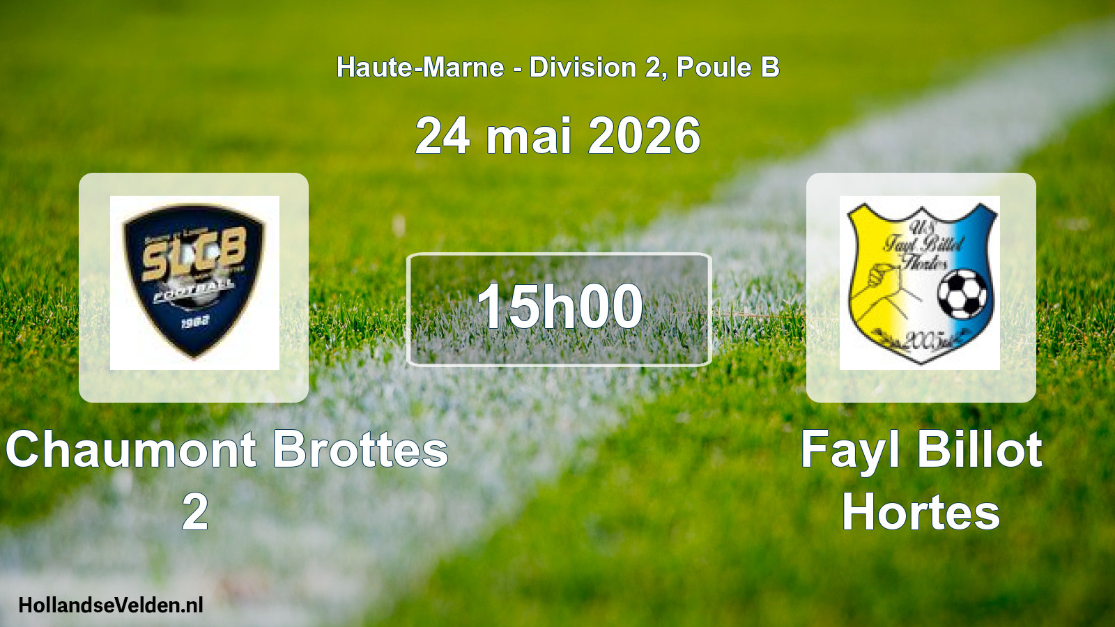 Match programmé: Sl Chaumont Brottes 2 - Fayl Billot Hortes (24 mai 2026)