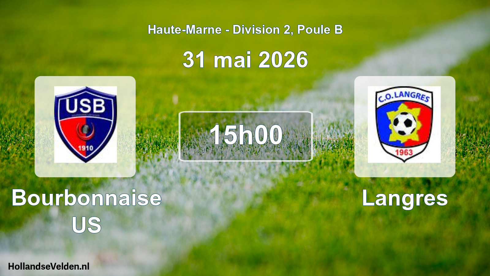 Match programmé: Bourbonnaise US - Langres (31 mai 2026)