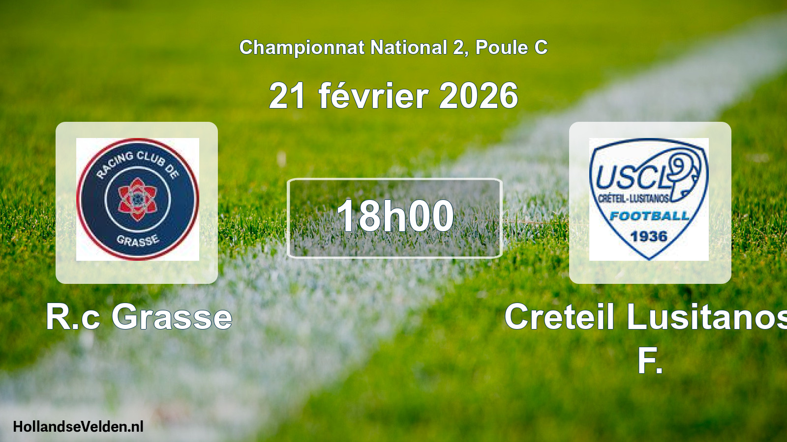 Geplande wedstrijd: R.c Grasse - Creteil Lusitanos F. (21 février 2026)