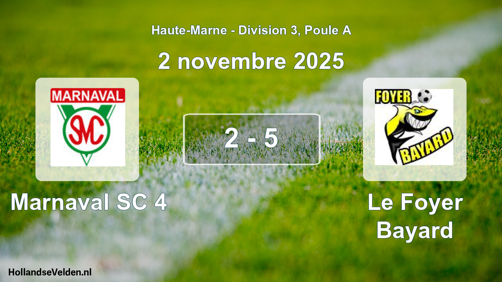 Match joué: Marnaval SC 4 - Le Foyer Bayard 2 - 5 (2 novembre 2025)