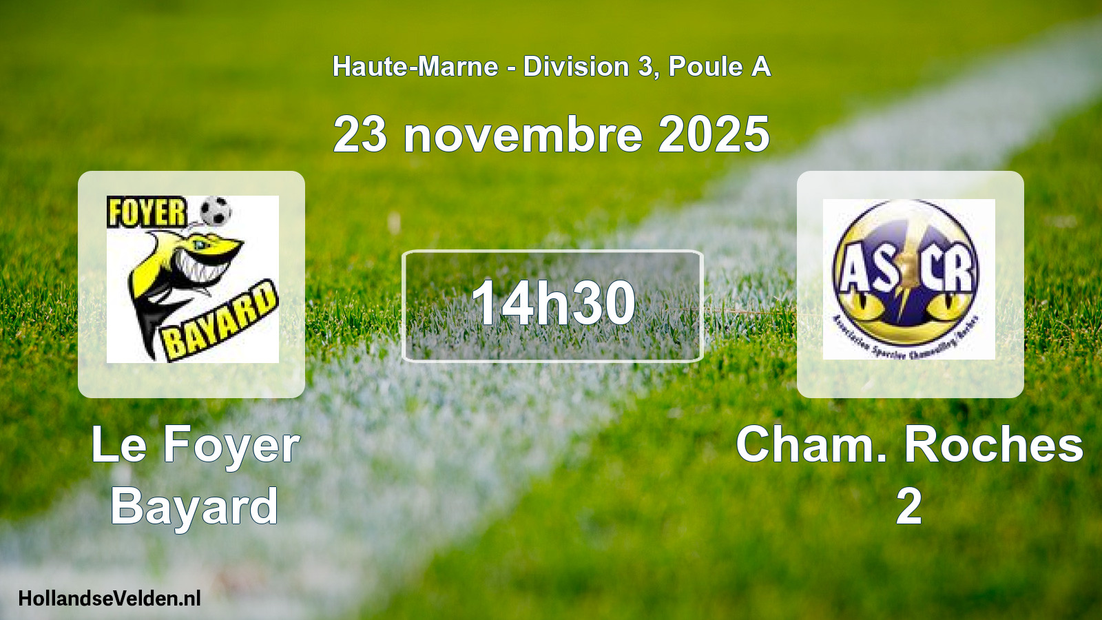 Match programmé: Le Foyer Bayard - Cham. Roches 2 (23 novembre 2025)