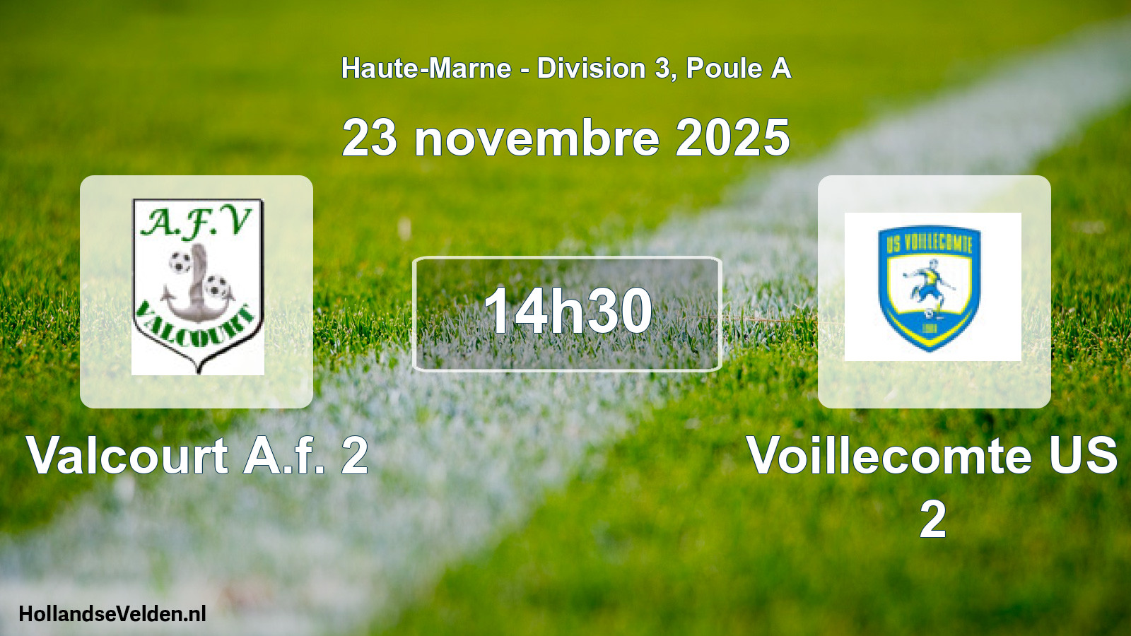 Match programmé: Valcourt A.f. 2 - Voillecomte US 2 (23 novembre 2025)