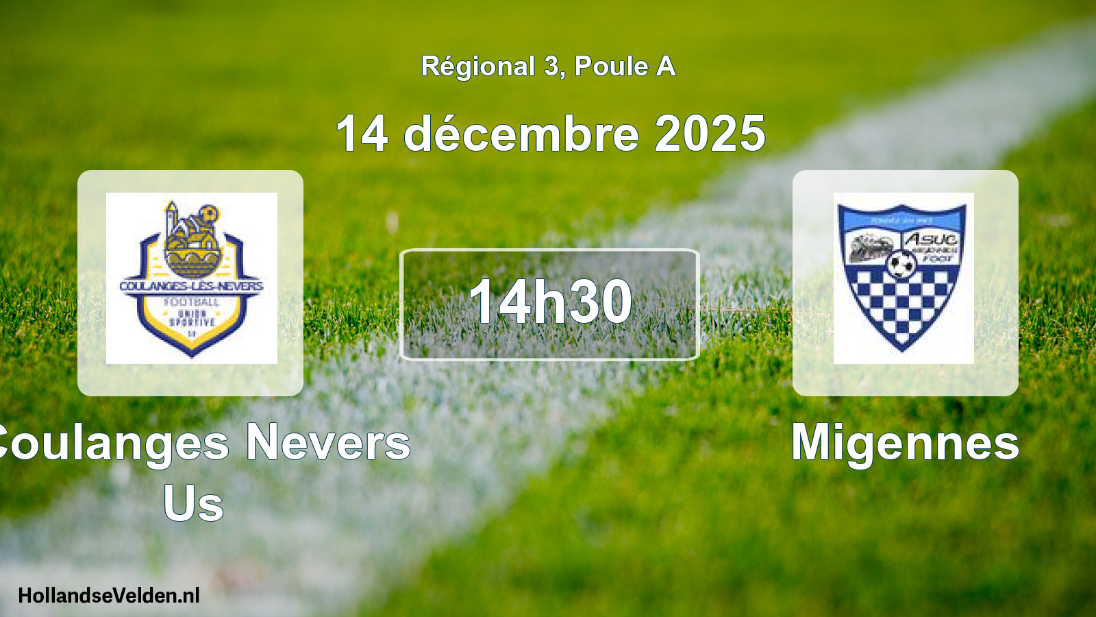 Geplande wedstrijd: Coulanges Nevers Us - Migennes (14 décembre 2025)