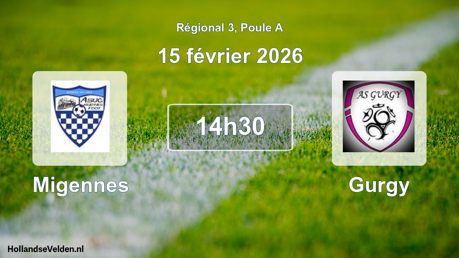 Geplande wedstrijd: Migennes - Gurgy (15 février 2026)