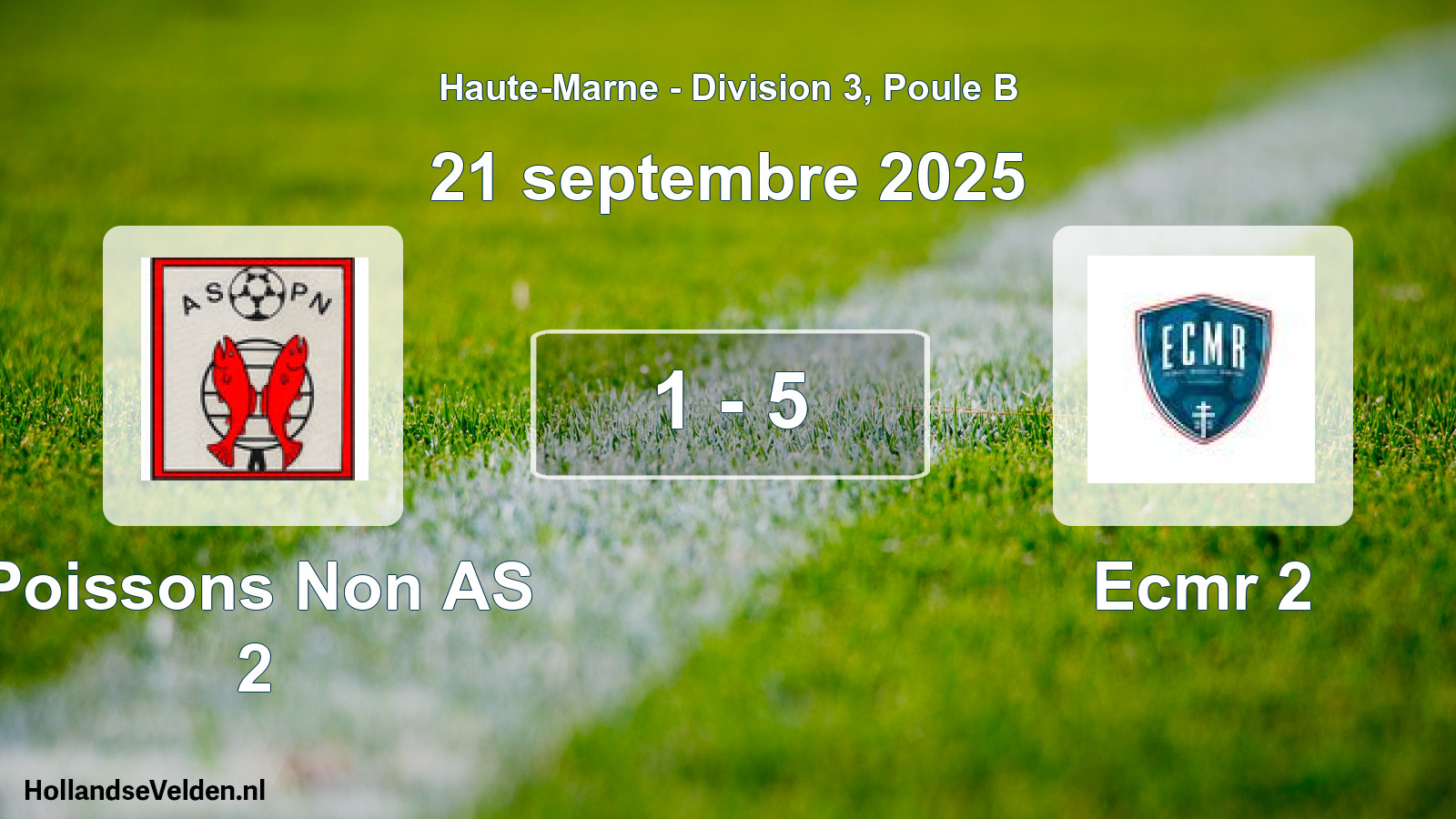 Total number of matches played: Poissons Non AS 2 - Ecmr 2 1 - 5 (21 September 2025)