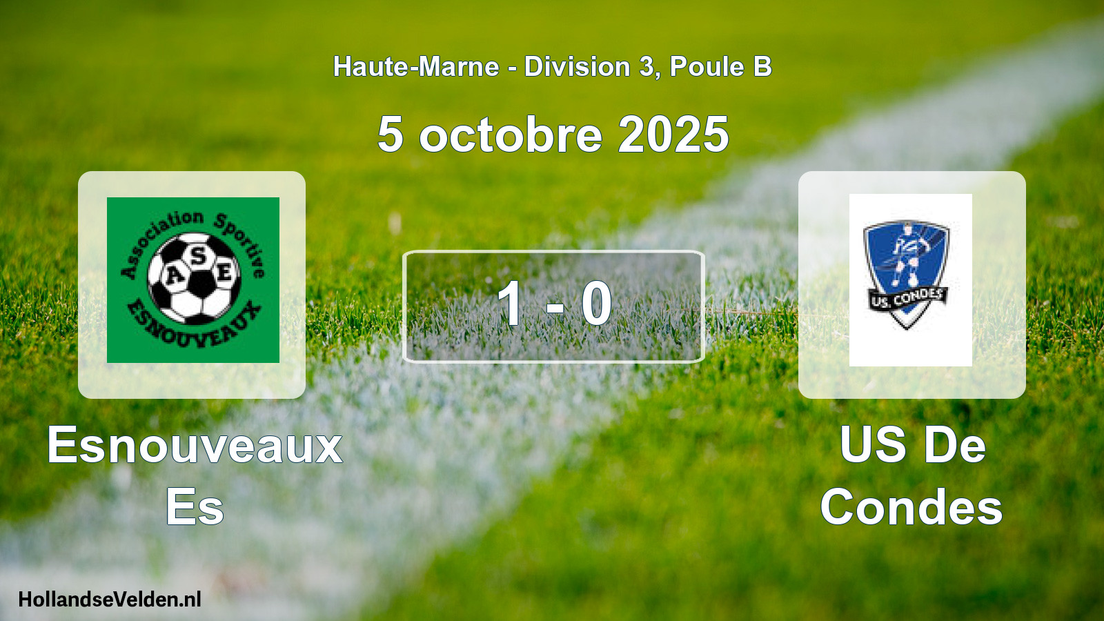 Gespeelde wedstrijd: Esnouveaux Es - US De Condes 1 - 0 (5 oktober 2025)