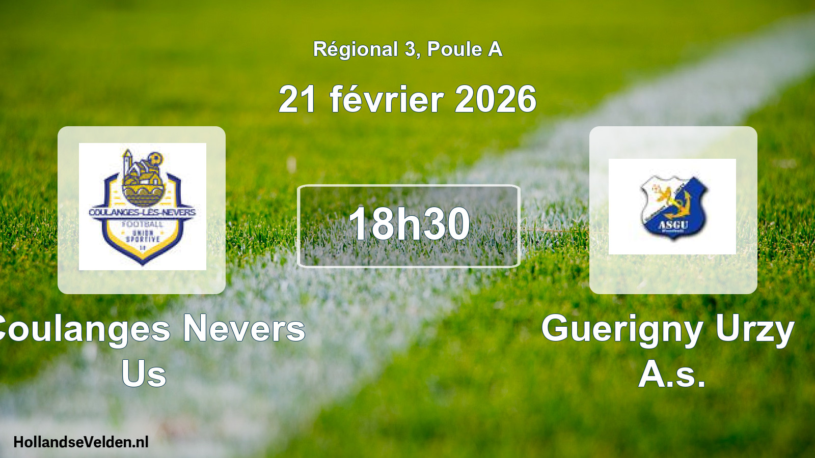 Geplande wedstrijd: Coulanges Nevers Us - Guerigny Urzy A.s. (21 février 2026)