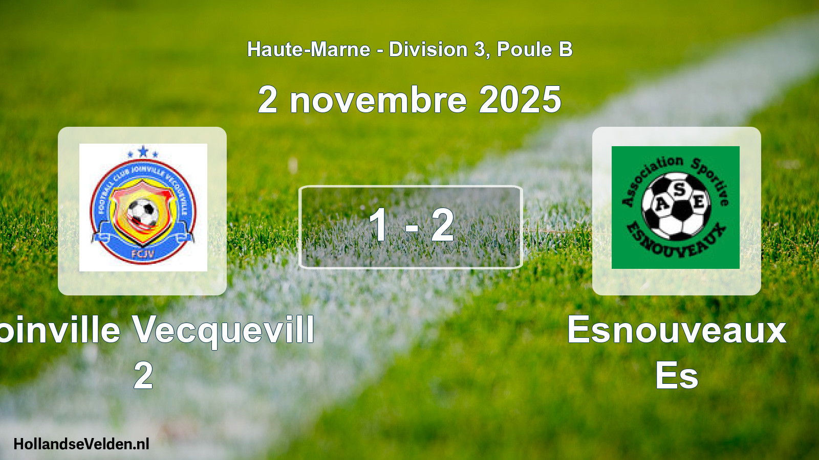 Gespeelde wedstrijd: Joinville Vecquevill 2 - Esnouveaux Es 1 - 2 (2 november 2025)