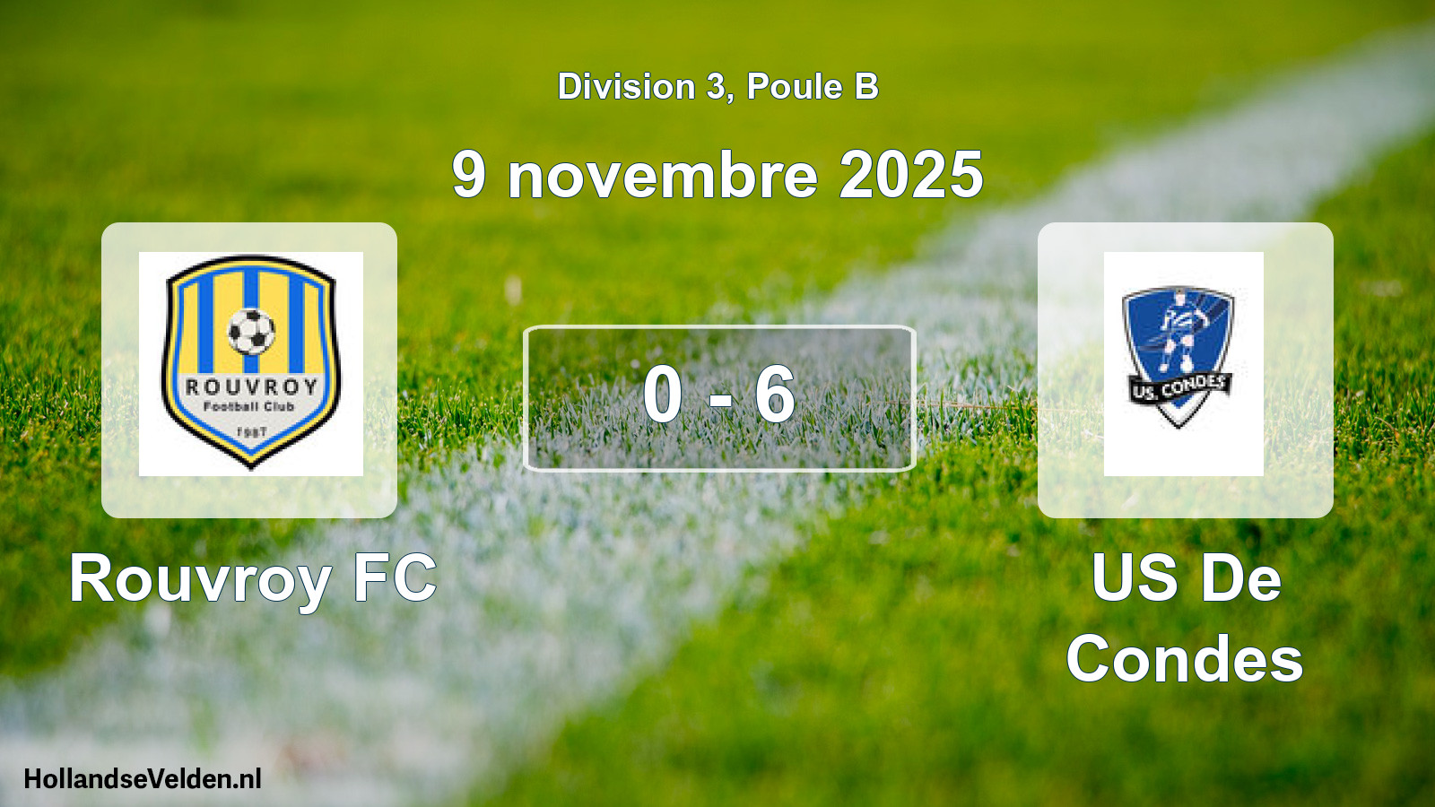 Match joué: Rouvroy FC - US De Condes 0 - 6 (9 novembre 2025)