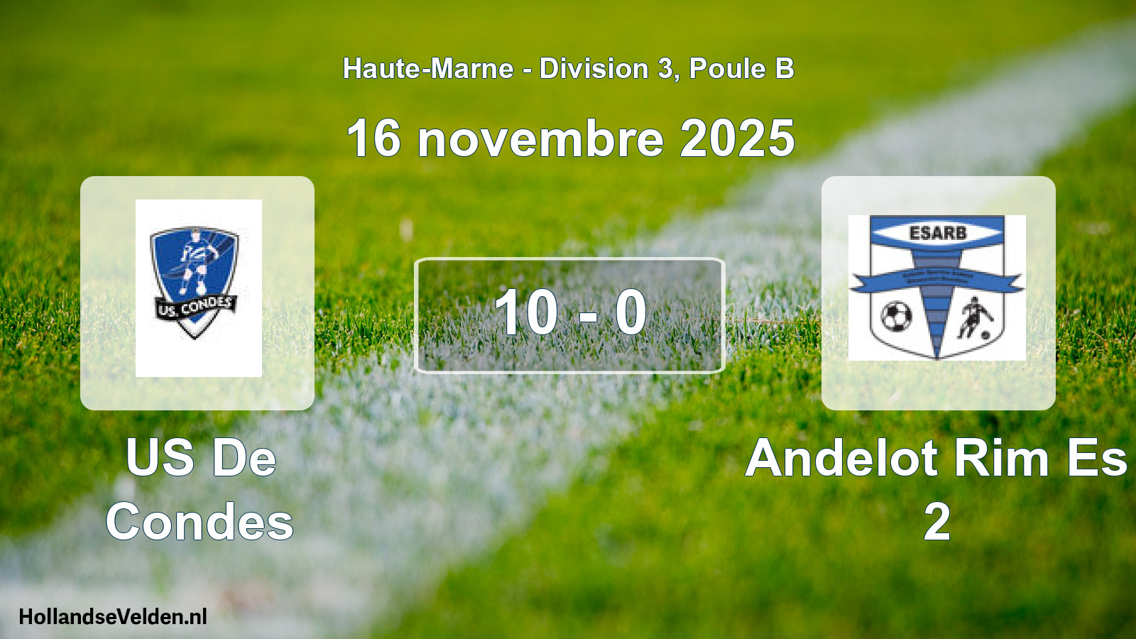 Match joué: US De Condes - Andelot Rim Es 2 10 - 0 (16 novembre 2025)