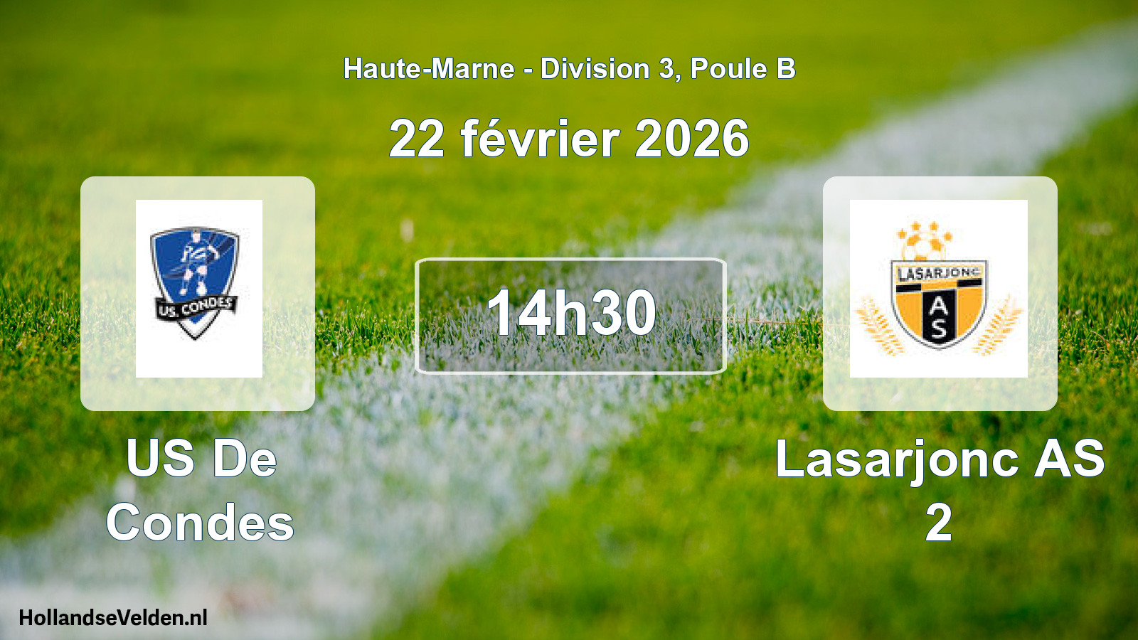 Match programmé: US De Condes - Lasarjonc AS 2 (22 février 2026)