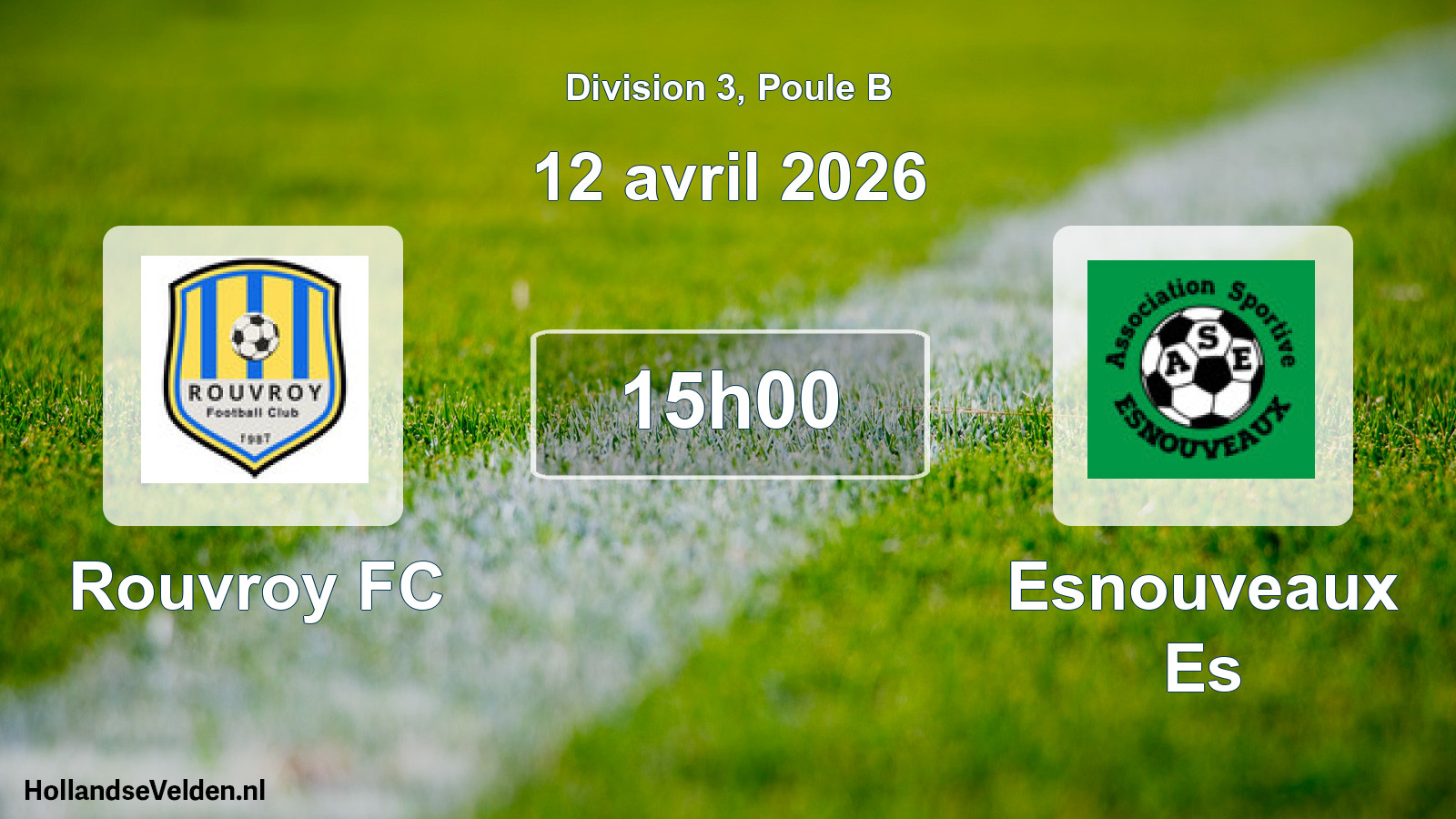 Match programmé: Rouvroy FC - Esnouveaux Es (12 avril 2026)