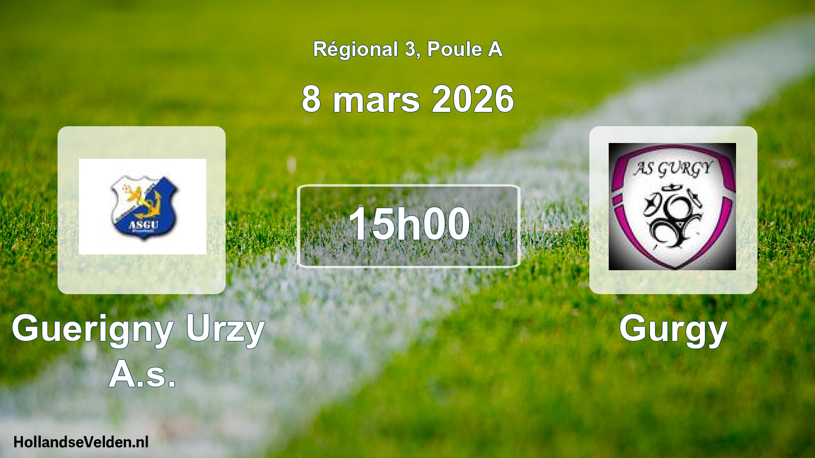 Scheduled Match: Guerigny Urzy A.s. - Gurgy (8 March 2026)