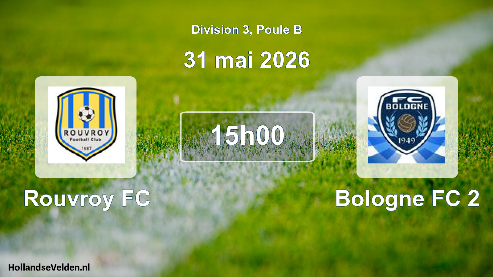Match programmé: Rouvroy FC - Bologne FC 2 (31 mai 2026)