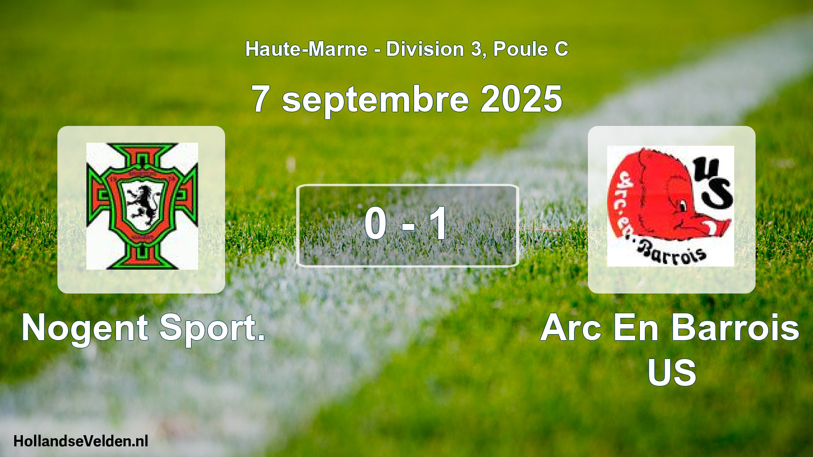 Gespeelde wedstrijd: Nogent Sport. - Arc En Barrois US 0 - 1 (7 september 2025)
