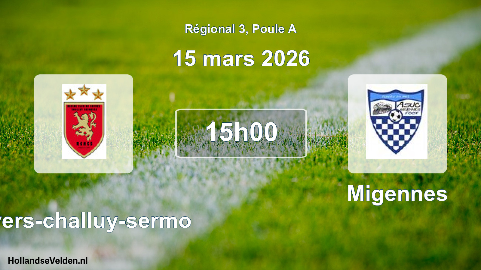 Geplande wedstrijd: Nevers-challuy-sermo - Migennes (15 maart 2026)
