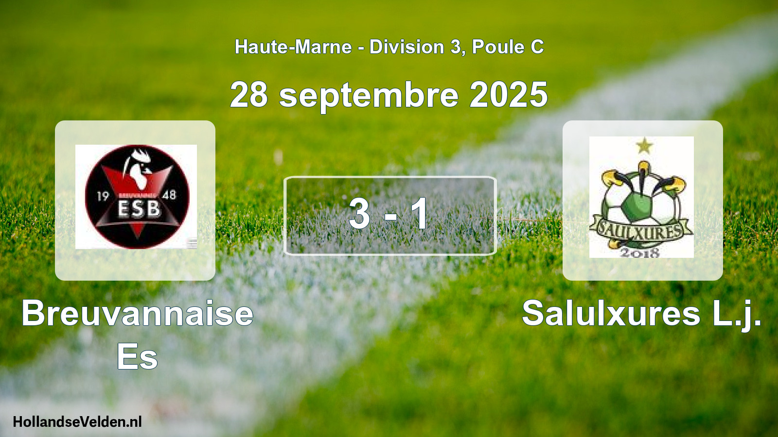 Match joué: Breuvannaise Es - Salulxures L.j. 3 - 1 (28 septembre 2025)