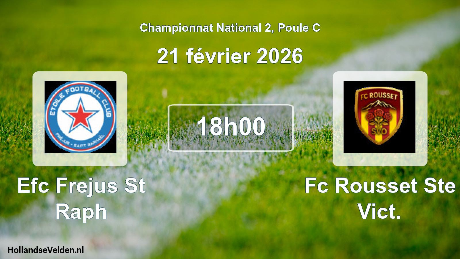 Geplande wedstrijd: Efc Frejus St Raph - Fc Rousset Ste Vict. (21 février 2026)