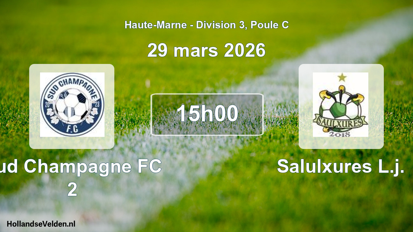 Geplande wedstrijd: Sud Champagne FC 2 - Salulxures L.j. (29 maart 2026)