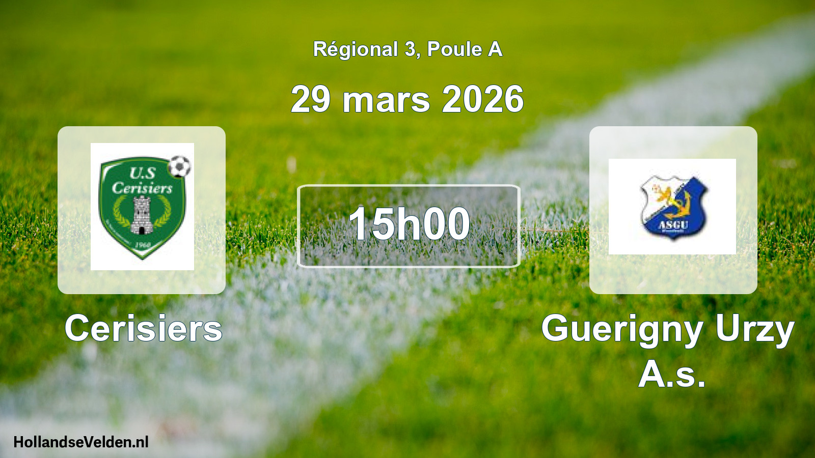 Geplande wedstrijd: Cerisiers - Guerigny Urzy A.s. (29 maart 2026)