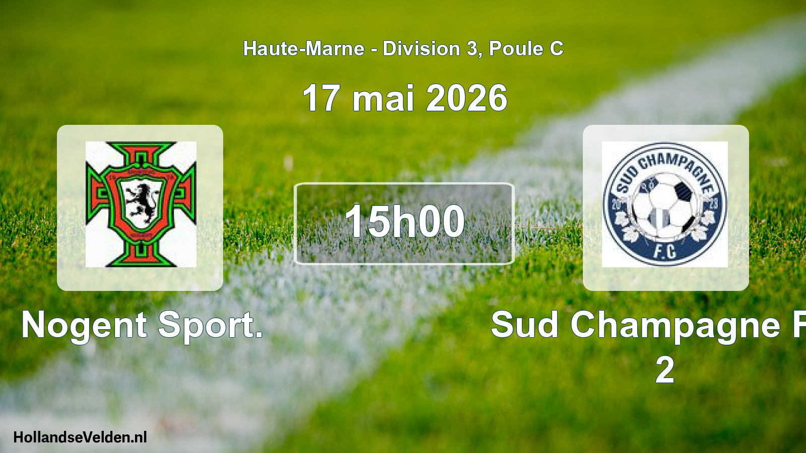 Geplande wedstrijd: Nogent Sport. - Sud Champagne FC 2 (17 mei 2026)