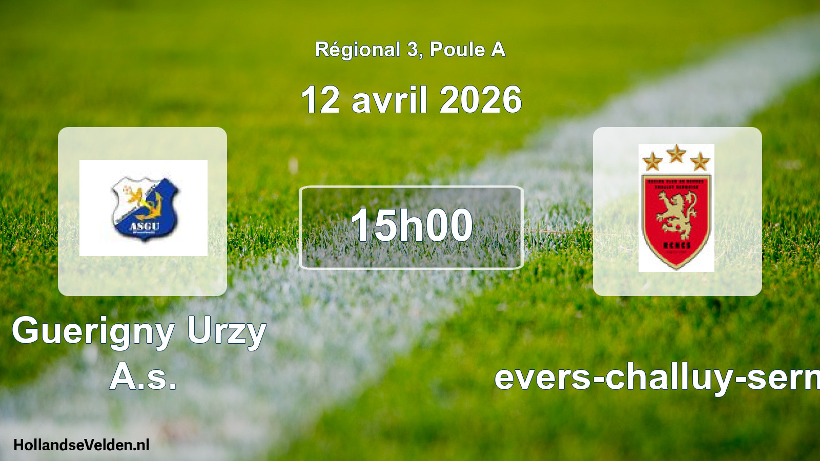 Geplande wedstrijd: Guerigny Urzy A.s. - Nevers-challuy-sermo (12 april 2026)